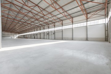 Interior of empty warehouse or garage
