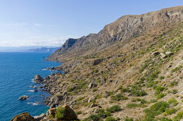 Fototapeta na wymiar The shore of the Black Sea. Crimea.