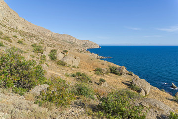 Fototapeta na wymiar The shore of the Black Sea. Crimea.