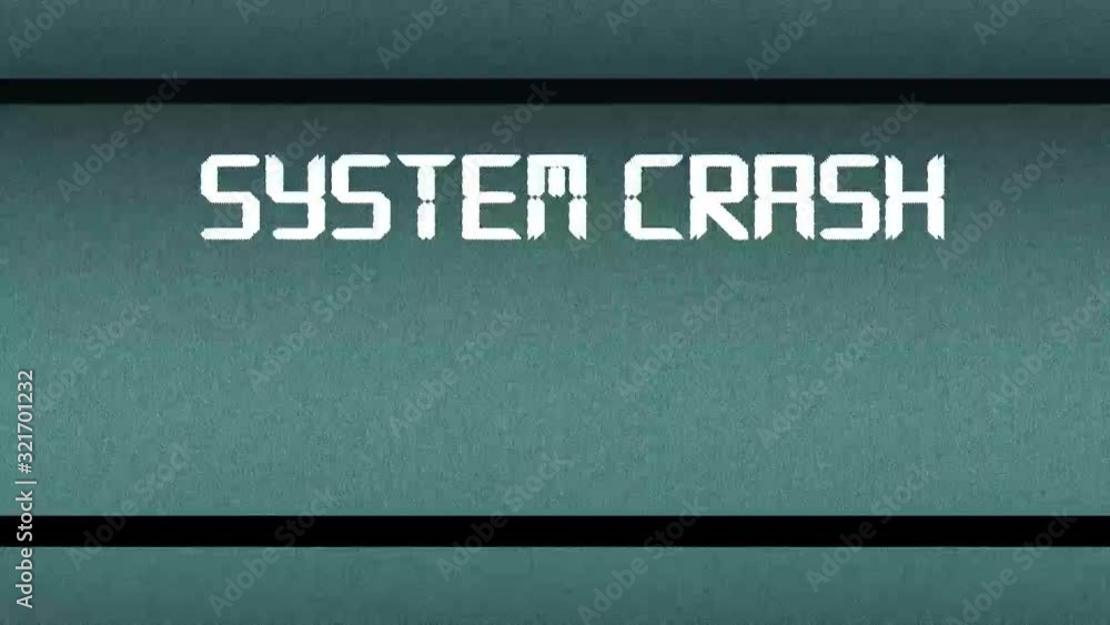 Poster system error glitch text abstract vintage twitched 4k loop motion animation . black old retro digita