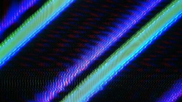 Analog retro style visuals with brightness variations, symetrical pattern and fast moving detailed pattern.