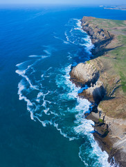 Aerial view of Tagle beach, El SableTagle, Suances Municipality, Cantabrian Sea, Cantabria, Spain, Europe
