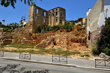 Run down building in the  town of Chania