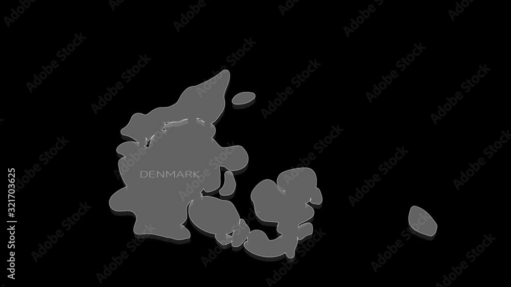 Poster denmark animated map with alpha channel.