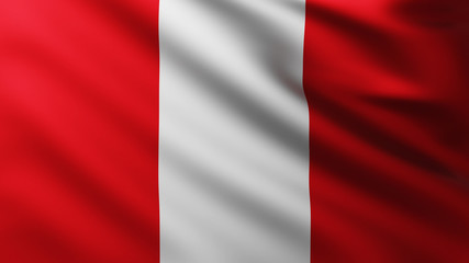 Large Flag of Peru background in the wind