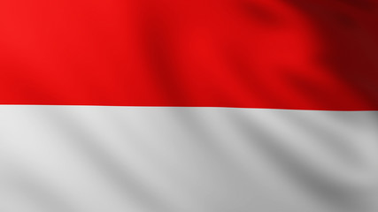 Large Indonesian Flag fullscreen background in the wind
