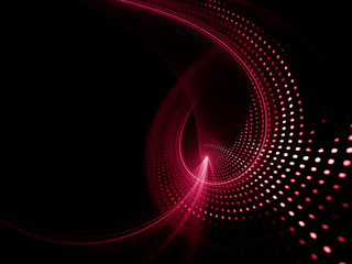 Abstract red and black background. Fractal graphics series. Composition of glowing lines and mosaic halftone effects. 3d illustration.