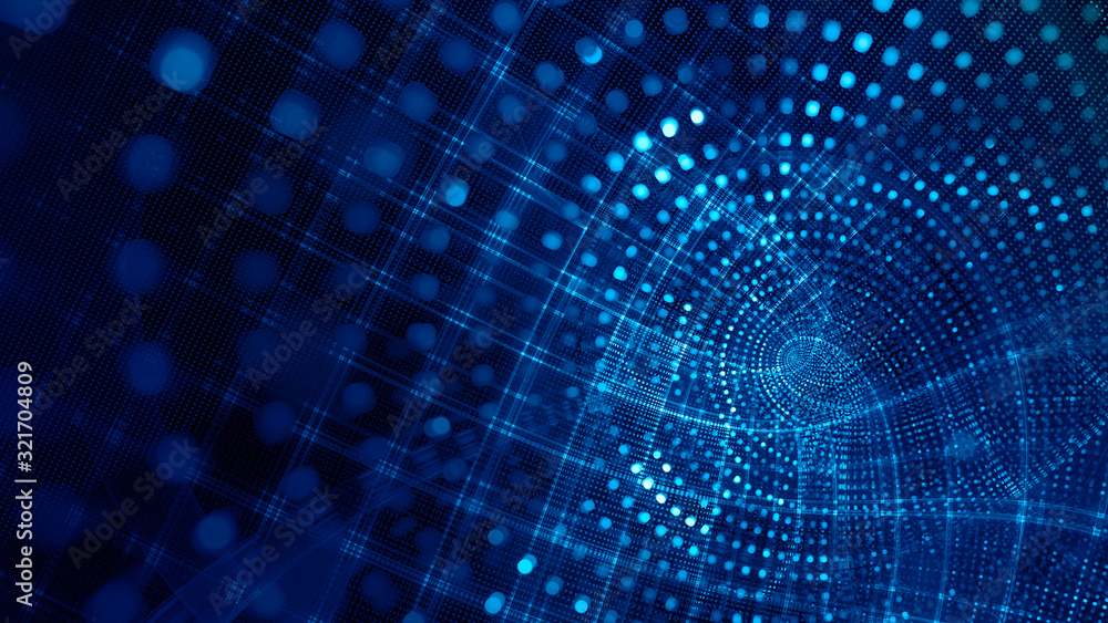 Aufkleber abstract blue and black background element. fractal graphics 3d illustration. wide format compositio
