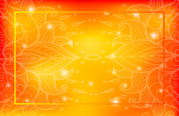Fototapeta na wymiar Colorful orange gradient background. Lotus flower. Vector illustration.Perfect for card, banner, template, decoration, print, cover, web.