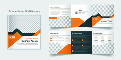 Corporate square trifold brochure template