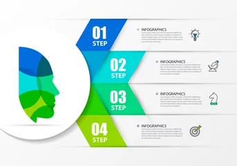 Fotobehang Infographic design template. Creative concept with 4 steps © kuliperko
