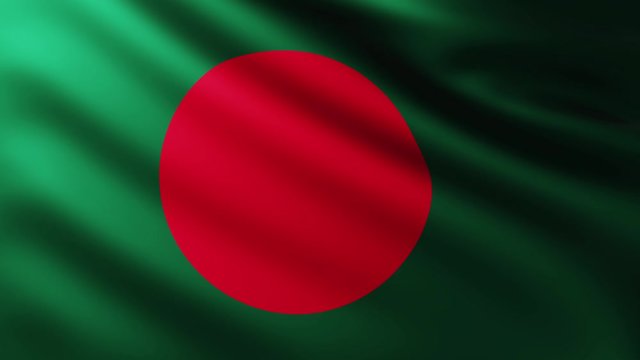 Large Flag of Bangladesh fullscreen background fluttering in the wind
