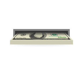 Fototapeta premium Withdraw money from ATM slot. Vector stock illustration.