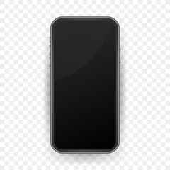 Smartphone mockup. Cellphone frame with blank display isolated templates. Vector stock illustration.