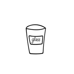 waste sorting, trash bins hand drawn in doodle style. containers for glass