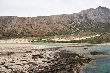 Balos Lagoon. Coast of Crete island in Greece.