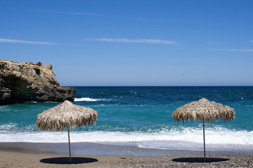 CRETE ISLAND, GREECE. Geropotamos beach and river, Rethymno prefecture..