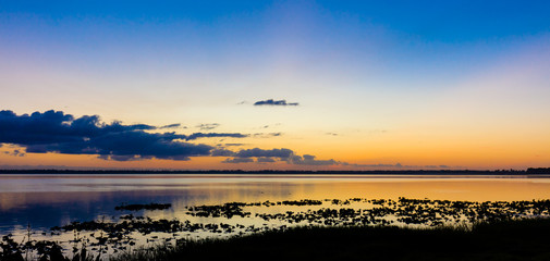 Before sunrise over Lake Pierce in Lake Wales Polk County Florida in the United States