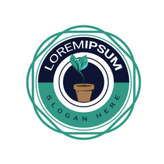 Modern natural badge logo template vector eps 10