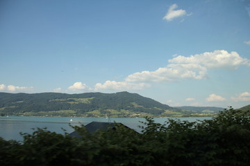 view of mountains and clouds
