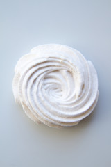 Homemade sweet delicious apple zefir (zephir, zephyr) on a white background, close up