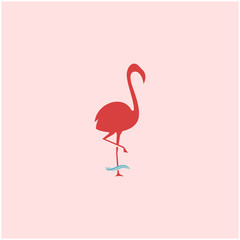 Flamingo logo design vector illustration