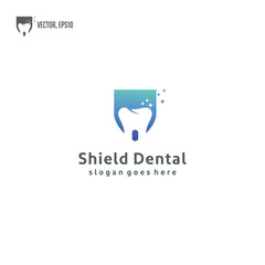 security shield with dental logo design