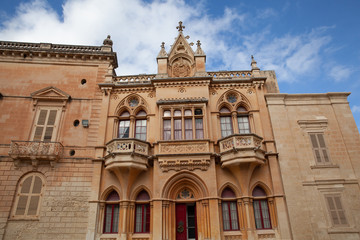 Fototapeta na wymiar Mdina's Neo-Gothic House, Malta