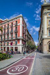 Obraz premium Barcelona, Spain, streets, bicycle, streetlife