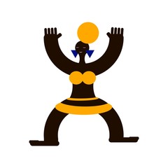 African women on a white background. vector ilustration on flat style. isolated on white background.