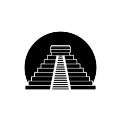 Chichen Itza pyramid icon isolated on white background