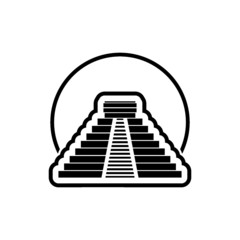 Chichen Itza pyramid icon isolated on white background