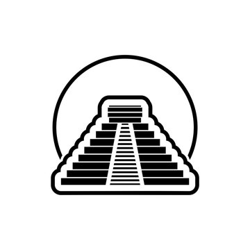 recommend clip art: Chichen Itza pyramid icon isolated on white background