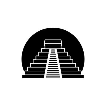 recommend clip art: Chichen Itza pyramid icon isolated on white background