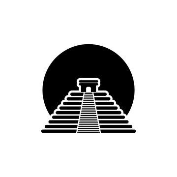 recommend clip art: Chichen Itza pyramid icon isolated on white background