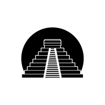 recommend clip art: Chichen Itza pyramid icon isolated on white background