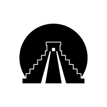 recommend clip art: Chichen Itza pyramid icon isolated on white background