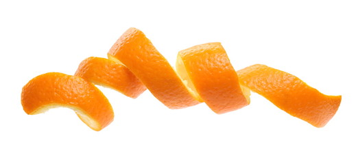 Orange peel isolated on white background, with clipping path