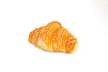 Plain croissant on white background