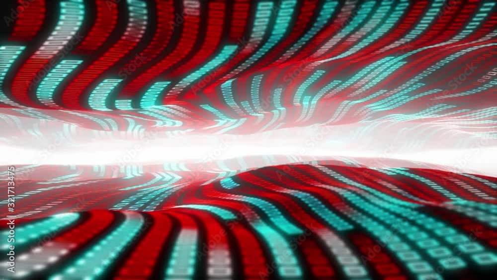 Aufkleber abstract deformed data-flow cyberspace - looped 3d animation