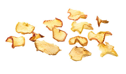dried apples on a white background. diet food