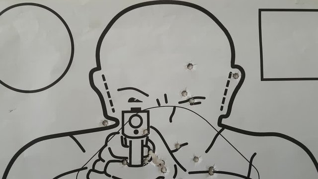 silhouette of target shot with 9 gauge pistol