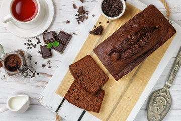 cake with chocolate and nuts