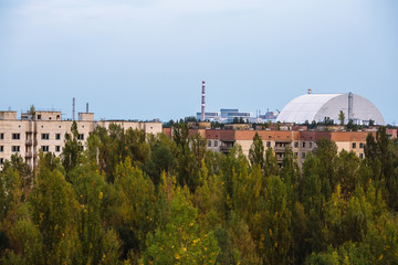 Abandoned buildings of ghost town Pripyat Chornobyl Zone