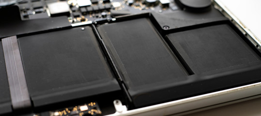inside the mobile laptop computer with li-ion battery, rechargable device