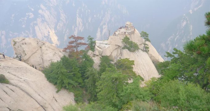 The Chess pavilion located on the top of the Huashan Mountain, famous attraction in China