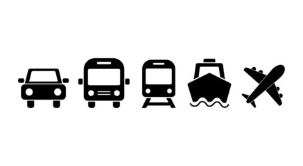 transport icon set transportation isolated on white background. vector illustration.	