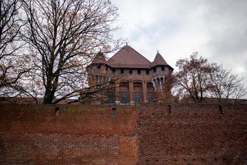 view of Malbork Castle from the river side