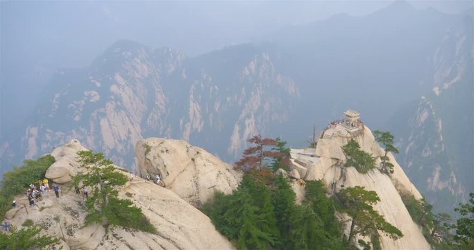 The Chess pavilion located on the top of the Huashan Mountain, famous attraction in China