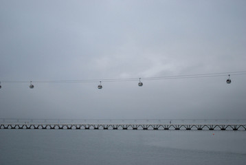Telecabin in Lisbon near the aquarium